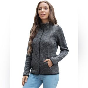 Swiss Tech Marled Gray Stone Fleece Women's Jacket